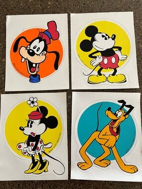 Disney Colorful Mickey Mouse and Friends vintage stickers